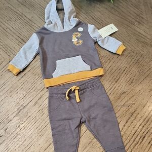 Gray and Yellow Hoodie and Pants Set 6 Mont NWT